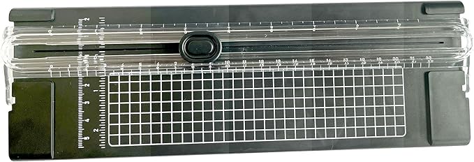 A4 Black 10.5 Inch x 3.5 Inch Paper Cutter for Cutting Paper, Coupon, Label, Cardstock, and Scrapbooking Craft for Office and Home (Black)
