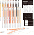 Shuttle Art Colored Pens, 24 Skin Tone Colors Cute Journal Pens 0.6mm Fine Point Colored Gel Pens for Black Paper Adult Coloring Writing Drawing Journaling Note Taking School Office Home