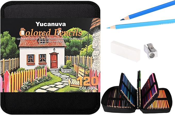120 Colored Pencils for Adult Coloring Books, Perfect for Coloring, Oil-Based Cores Pencils Set with Zipper Case, Eraser and Sharpener Coloring Pencils for Adults, Beginners,Artists