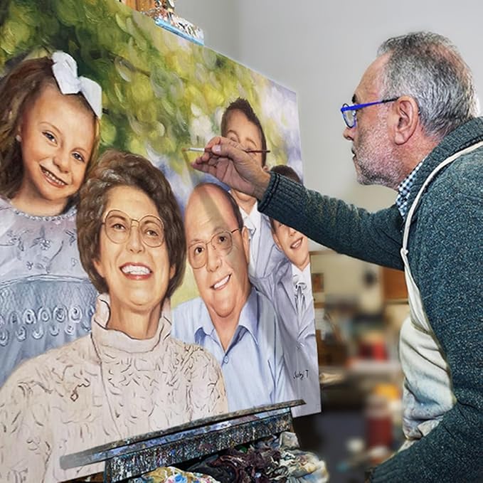 Paint Your Life Custom Hand-Painted Oil Portrait from Photo to Painting