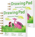 2-Pack Elvendreth Water Color Paper Pad 5x5 Inch 30 Sheets Cold Press Paper (140lb/300gsm),Spiral Bound/Tear Line Watercolor Sketchbook for Smaller - Sized Exercises or Travel for Art Drawing Supplie