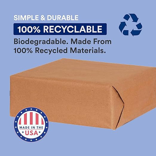 Box USA Kraft Brown Paper Roll, 50#, 12" x 720', 100% Recycled Paper, Ideal for Shipping, Packing, Moving, Gift Wrapping, Craft, Dunnage and Parcel