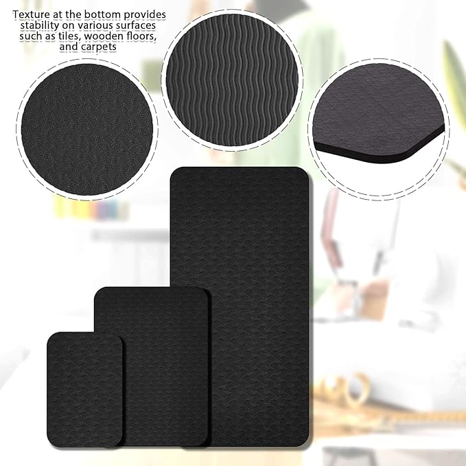 3 Pcs Sewing Machine Muffling Mat Pedal Mat Sewing Machine Pad No Slip Rubber Stay in Place Mats for Calms Vibration(Black,15 x 20 Inch,14 x 9 Inch,17 x 36 Inch)