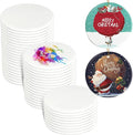 Sublimation Ceramic Ornament Blanks Bulk - Double Side White Round Porcelain for Heat Press Printing - Personalized Xmas Tree Ornaments for Crafts (48)