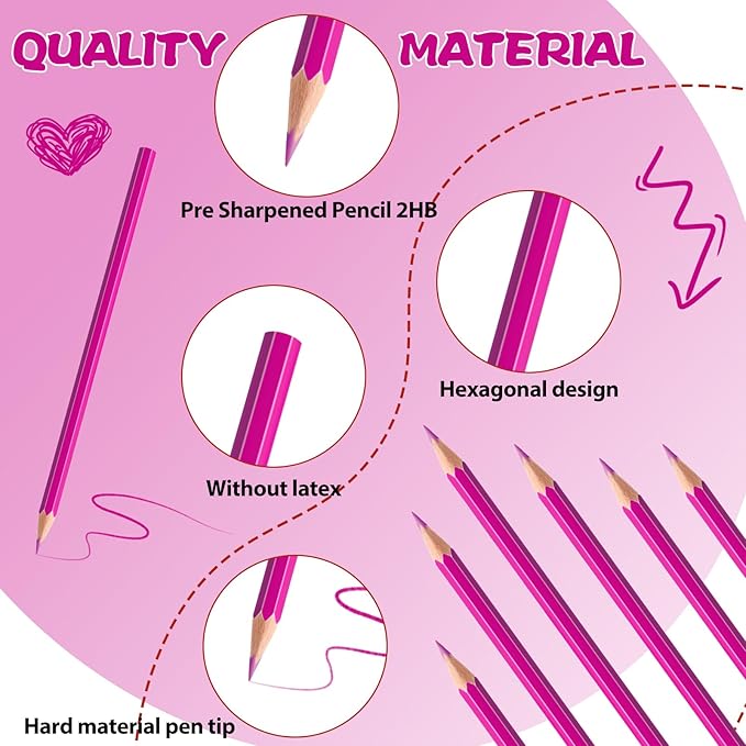 36 PCS Pink Colored Pencils, Pre-sharpened Professional Wooden Art Pencils Set for Artists Painting | Premium Drawing Sketching Supplies(Pink)