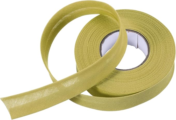 MECCANIXITY 3/4 Inch Single Fold Bias Tape Polyester Continuous Bulk Bias Tape for Sewing, Seaming Quilting Hemming Binding Crafts (Gold 10 Yards)