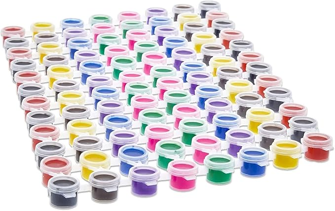 Bright Creations Acrylic Paint Pots for Kids, Classroom, Art and Crafts, 8 Colors (96 Pack)