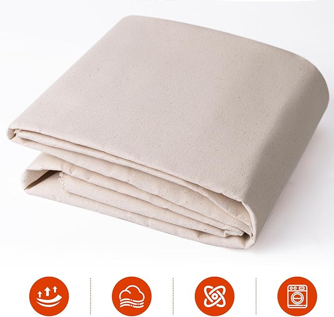 Natural Cotton Duck Canvas Fabric, 60 inches Wide, Heavyweight, for Arts and Crafts (Natural 7oz, 2 Yard)