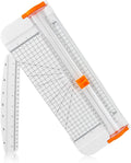 A4 Paper Cutter 12 Inch Paper Trimmer Scrapbook Supplies Tool for Craft Paper, Photo, Cardstock with Security Safeguard and Foldable Ruler(White)