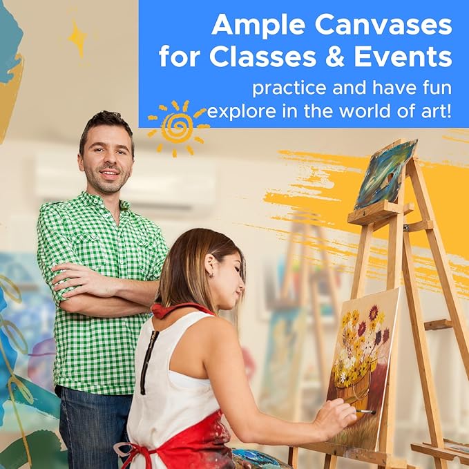 Canvases for Painting 28 Pack, 9 x 12 inch Blank Painting Canvas Boards, Primed Acid-Free 100% Cotton Canvas Panels for Acrylic Oil Tempera Watercolor, Art Supplies for All Skill Level