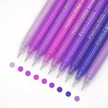 Gel Pens with Fine Point 0.6mm, 9 Colors Drawing Pencils for Adult Coloring Books Smooth Writing Pen Set for Journaling(Purple Style)