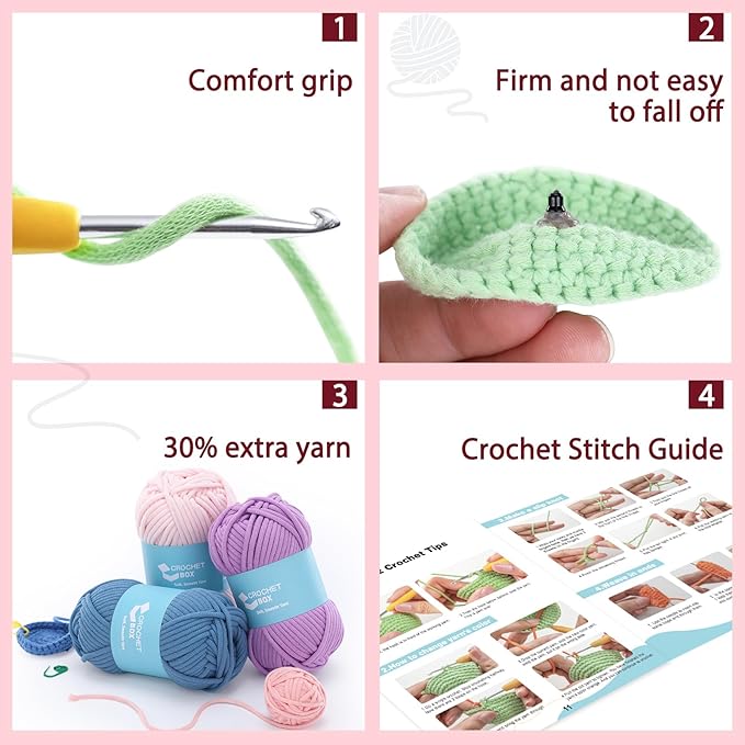 CrochetBox Crochet Kit for Beginners Adults - Corgi Dog Starters Crochet Kit, Beginners Crocheting Kitting for Adults Teen, DIY Craft Gifts with Crochets Yarns, Hook, Step-by-Step Video, Instruction