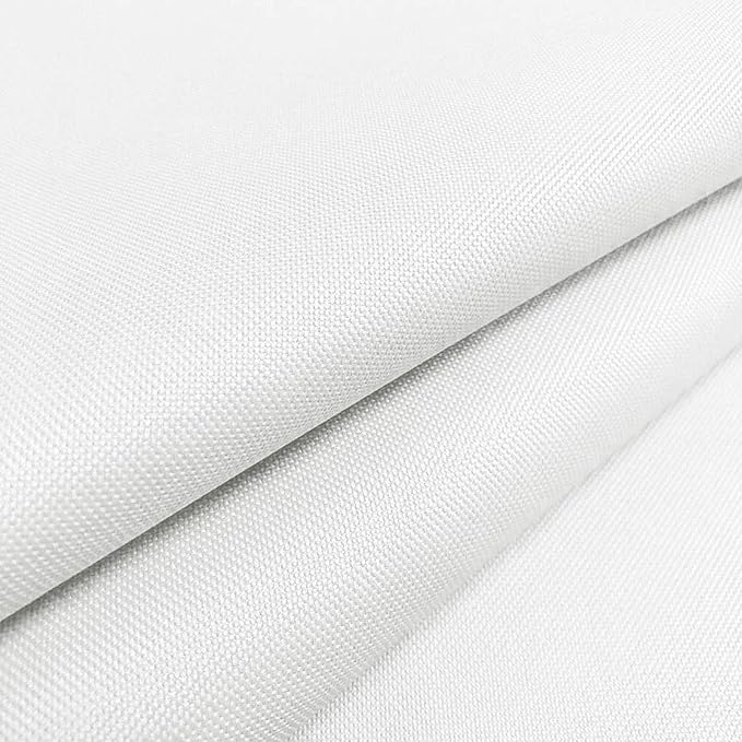 Waterproof Canvas Fabric by The Yard 600D Upholstery Cordura Fabric 58" Wide for Chairs Indoor Outdoor Water Resistant Canvas Polyester Material Sewing DIY Cloth, 5 Yards White