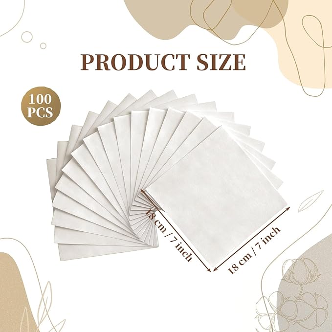 100 Pcs 7x7 Inches Cotton Fabric Squares Precut Quilting Fabric Bundles Natural Cotton Fabrics Squares for DIY Beginners Sewing Craft (7x7 Inches)