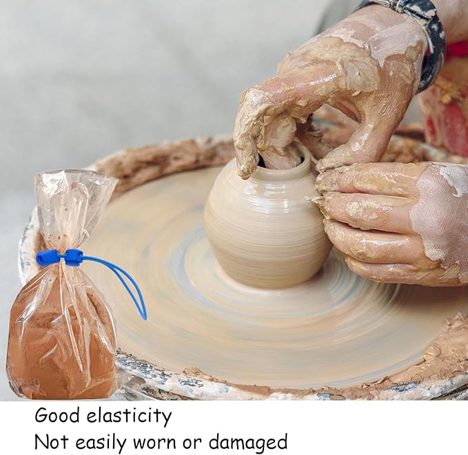 10 PCS Clay Bag Ties, Adjustable Pottery Tool Strap Holder, Ceramic Tool Strap, The Must-Have Pottery Tool Ties for Pottery Ceramic Bag Closure and Organization