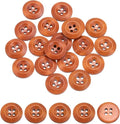 uxcell 80Pcs Wooden Buttons, 20mm(13/16") 4 Hole Round Wood Sewing Button Craft for Sewing DIY Craft Clothing, Brown