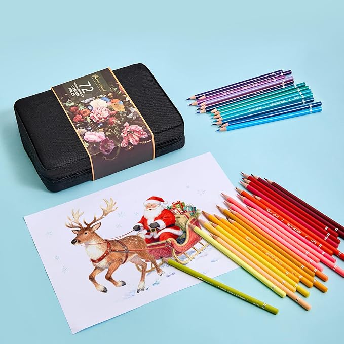72 Colors Colored Pencils Set for Adult Coloring, Artist Soft Series Lead Cores with Vibrant Colors, Drawing Pencils, Art Pencils, Professional Oil Based Colored Pencils, Gift Box