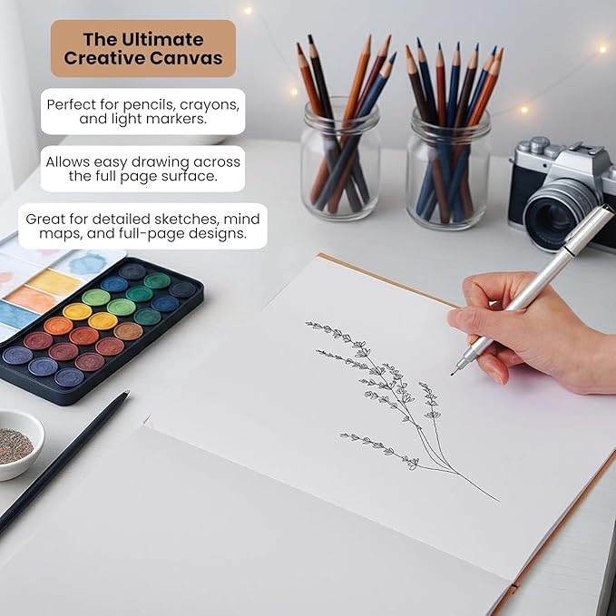 Kraft Hard Cover Blank Books for Kids 6x8 – 6 Pack of Unlined Journals with 36 Pages Each – Durable 120gsm Paper for Drawing, Sketching, Writing & Classroom Projects – DIY Storybooks & Art Notebooks