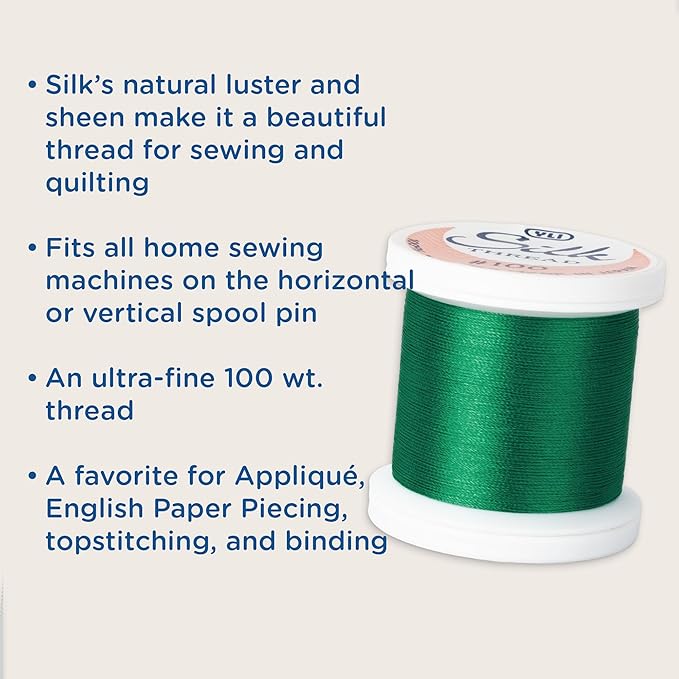 YLI Threads Silk Thread – 100 wt Fine Japanese Silk for Appliqué, EPP, and Quilting - Variegated Gold