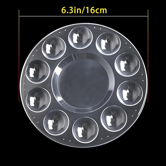 Paint Tray Palette,60pcs Paint Trays for Kids,Plastic Paint Pallet or Pupils to Painting,DIY Craft,Play Party at Home,Kindergarten or School(Clear)
