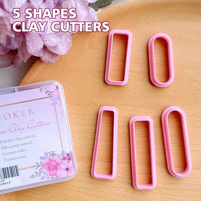 Keoker Polymer Clay Cutters - Long Dangle Shape, Basic, and Earrings Cutters (5PCS B)