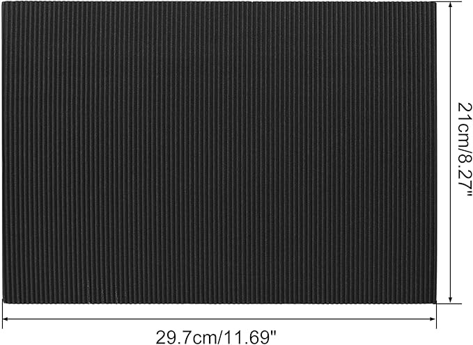 uxcell 10pcs Corrugated Cardboard Paper Sheets,Black,11.69-inch x 8.27-inch,for Craft and DIY Projects