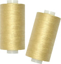 All Purpose Sewing Thread-2 Spools of Hand Polyester Sewing Thread for Sewing Machine for Hand and Machine Sewing(Very Light Tan, 2 spools)