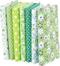 7Pcs Top Green Cotton Craft Fabric Bundle Squares Patchwork DIY Sewing Scrapbooking Quilting Floral Dot Pattern Craft and Hobby Fabric 10" x 10" (25cm x 25cm)