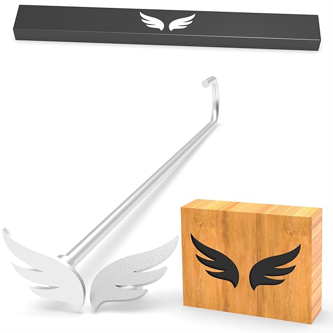 2Pcs Mini 1" Branding Irons, Angel Wing Custom Wood Branding Iron Personalized for Wood Working, Leather Hats, Cowhide, BBQ & Bread Logo, Steak Branding Iron for Food (062#)
