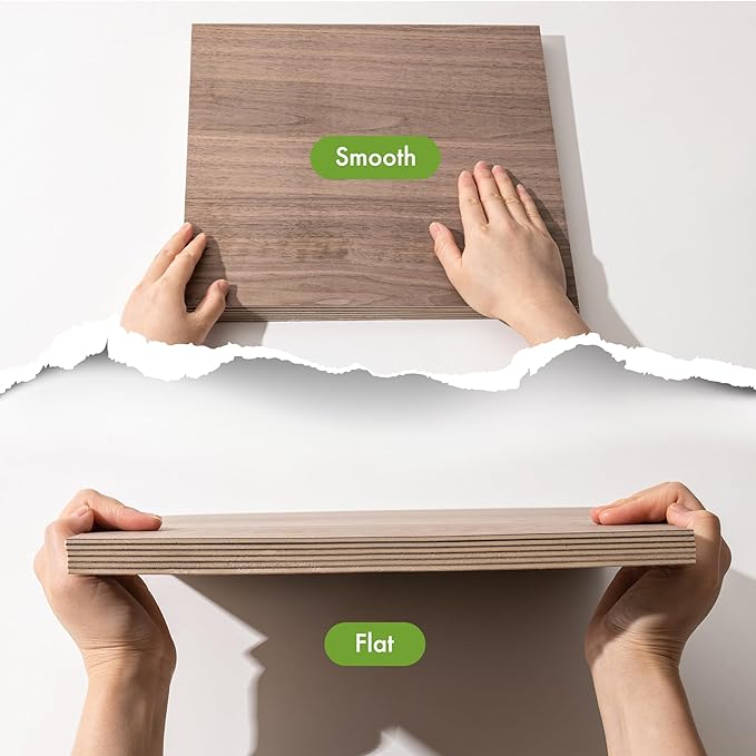 ROBOTIME Baltic Birch Plywood 1/8”, 3mm Plywood Crafting Wood Sheets 6 Pcs, 12"x12" Thin Birch Laser Wood Boards