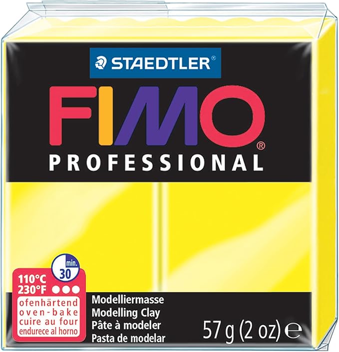 Staedtler Fimo Professional Oven Hardening Modelling Clay, 57G, Lemon Yellow
