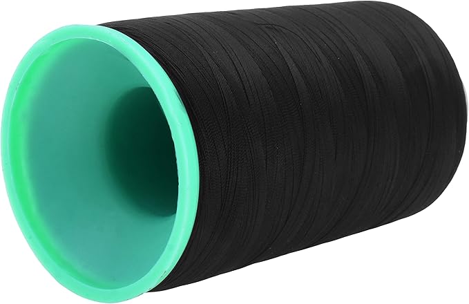 Mandala Crafts Size 46 210D T45 Bonded Nylon Thread - Black 2843 YDs Tex 45 Heavy Duty Sewing Threads for Leather, Jeans, Weaving, Outdoor Marine Upholstery