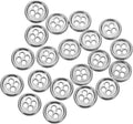HARFINGTON 20pcs Metal Sewing Button, 10mm 4-Hole Round Suit Shirts Coats Clothes Sewing Buttons for Decoration Craft, Silver