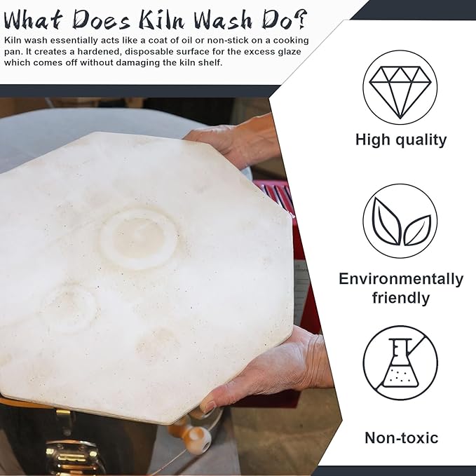 Liquid Kiln Wash 17.6 oz, Prevent Glaze from Sticking to Kiln Shelves, Microwave Kiln for Clay Pottery Ready to Use Liquid