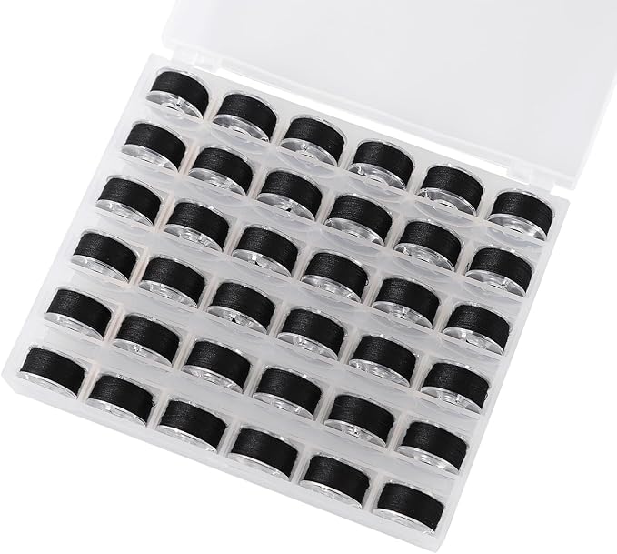 HNMZDS 36Pcs Bobbins and Sewing for Sewing Machine, Sa156 Bobbins with Case for Brother, Bro-Ther, Singer, Sewing Machine Accessories, Sewing Machine Bobbins (Black)