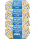 Soft Velvet Yarn Chenille Yarn for Crocheting and Knitting – Bulky (93 Yards/100g) - Polyester - Yarn for Blanket Amigurumi Weaving Crafts (Sunshine Mix, 4 Pack)