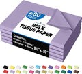 Party Solids Lavender Tissue Paper for Gift Bags - 20" X 30" Bulk Tissue Paper Lavender 480 Sheets - 10lb Newsprint for Packing, Birthday Gift Box Filler, Packing Supplies for Moving Supplies