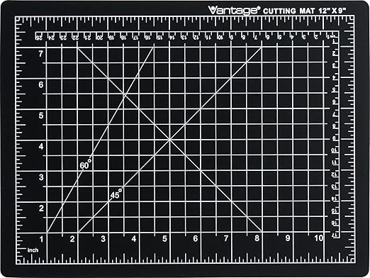 Dahle Vantage 10670 Premium Self-Healing Cutting Mat, 9"x12", 1/2" Grid, 5 Layers for Max Healing, Perfect for Crafts & Sewing, Black