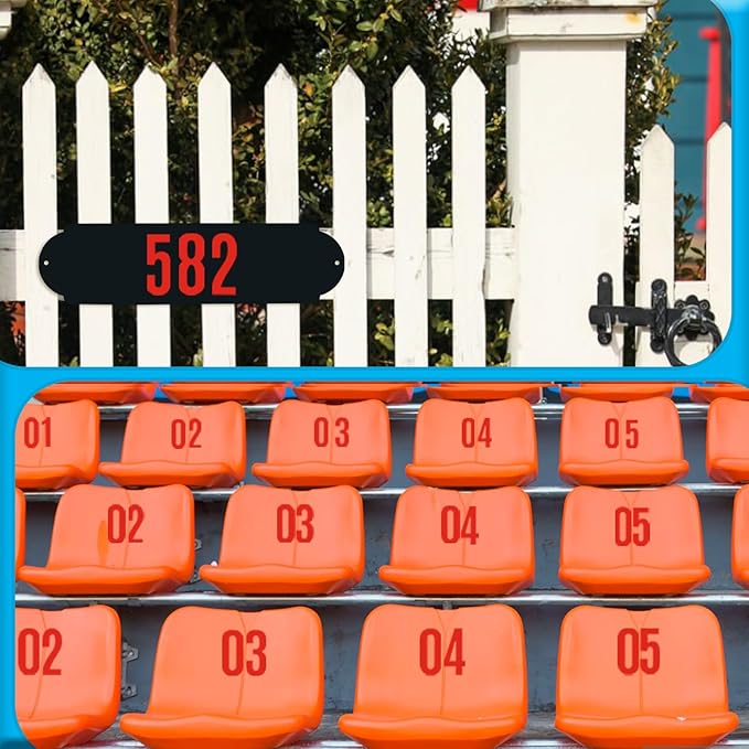 6 Sheets 4 Inch Mailbox Numbers Stickers Vinyl Decals,Self Adhesive Number Waterproof Large House Address Numbers for Outside Mailbox,Signs,Window,DIY Crafts Making,Door,Car,Home,Business(Red)