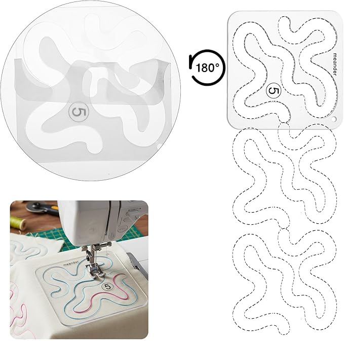 4Pcs Free Motion Quilting Kit, Quilting Templates, Quiltings Templates Acrylic for Sewing Machines, DIY Quiltings & Patchwork