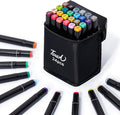 24 Colors Alcohol Markers - Dual Tip Permanent Art Markers Set for Coloring Drawing Painting, Fine and Chisel Tip Alcohol Based Pens with Storage Case for Adult Artists