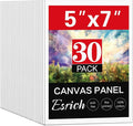 ESRICH 5x7IN Small Canvases for Painting, 30 Pack Mini Canvas Boards for Painting Canvas Primed Acid Free Mini Blank Canvas Panels for Oil Paint,Watercolor,Acrylic Paint,Gouache&Tempera.