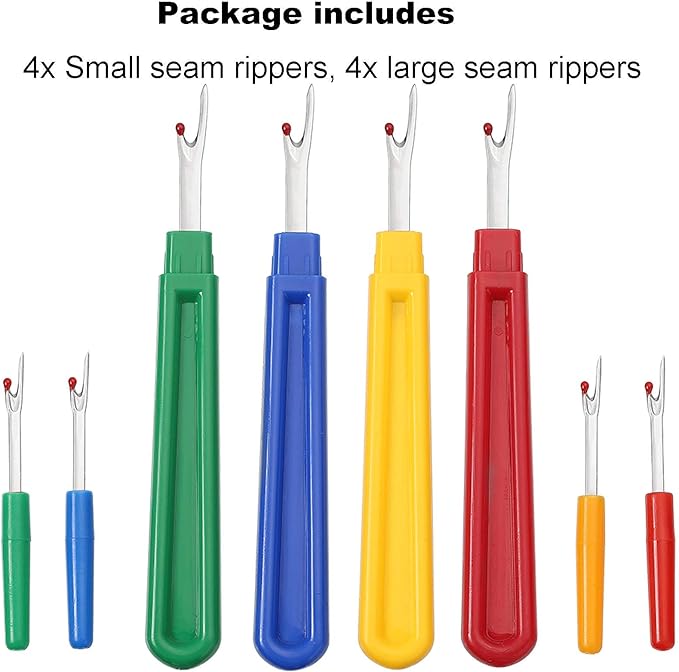 Seam Rippers for Sewing - Borogo Seam Ripper and Thread Remover Kit for Sewing 4 Big and 4 Small Stitch Ripper Tool and 1 Thread Snips
