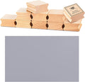 Sasylvia 10 Pcs Blank Hard Wood Rubber Stamp Mounts with A4 Size Grey Rubber Stamp Sheet Laser Engraver Accessories Rubber Stamp Carving Tools Soft Rubber Mat Carving Blocks (Gray,1.57 x 1.57 Inch)