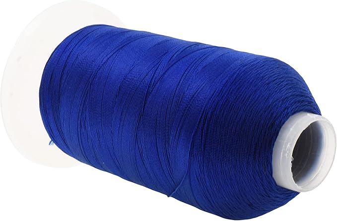 Mandala Crafts Royal Blue Heavy Duty Thread - 1500 Yds Tex 90 Bonded Polyester Threads for Sewing Drapery, Jeans, Leather, Hair, Outdoor Marine Upholstery