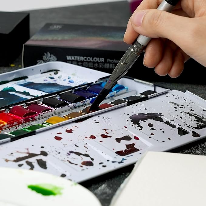 PHOENIX Professional Watercolor Paint - Single Watercolor Half Pan - Phoenix Blue(Green Shade) 460