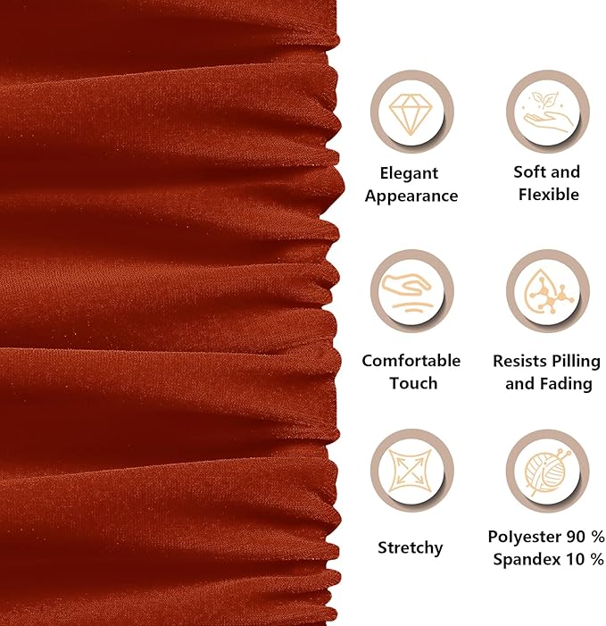 KKJIAF Rust Red Stretch Velvet Fabric 60 Inch Wide, 1 Yard Soft Stretchy Fabric for Sewing Clothes, Apparel, Costume, Crafts - 90% Polyester 10% Spandex