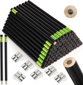 Fainne 102 Pcs Bulk Thick Jumbo Graphite Pencils Set 96 Fat Giant Large Pencils and 6 Sharpeners Enhanced Grip for Art Drafting Writing Drawing Office and Home Use(Black,Round)