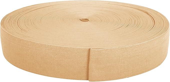 Mandala Crafts Wide 1.5 Inch Khaki Elastic Bands Spool for Pants Waistbands Sewing and DIY Crafts, 50 YD Stretchy Flat Fabric Strap Knit Elastic Band for Wig