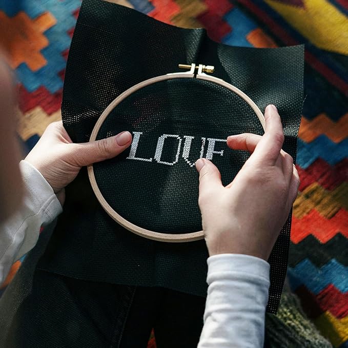 12 Pieces 7 Inch Embroidery Hoops Adjustable Wooden Circle Cross Stitch Hoop Ring for Art Craft Handy Sewing and Embroidery Crafts